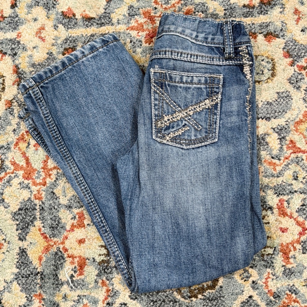 Wrangler 20X Jeans Boys 7 Blue Embroidered Western Cowboy EUC